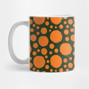 Dark Green and Orange Circle Seamless Pattern 023#001 Mug